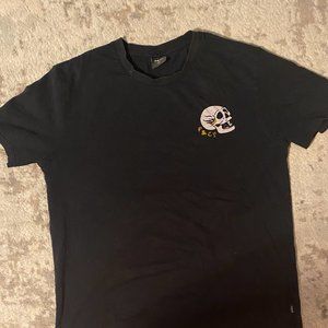 Distressed P and Co Black T-shirt: Runnin' on Empty